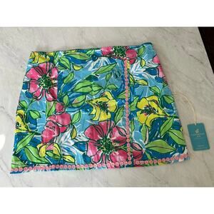 Tropical floral skort size 14 petite Caribbean Joe "Colony Pink" print NWT